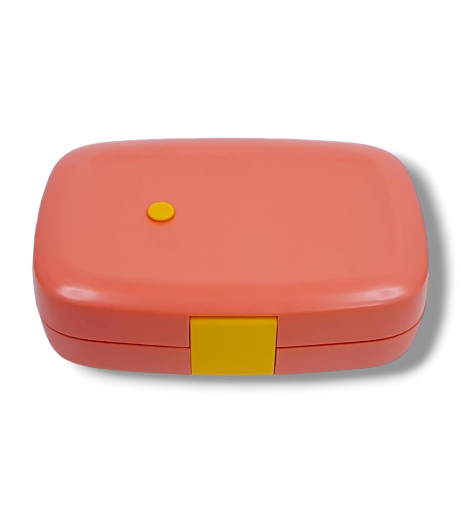 800 mL Stainless Steel Lunch Box - XC 483 Model, Rectangular with Spoon & Fork (Pink)